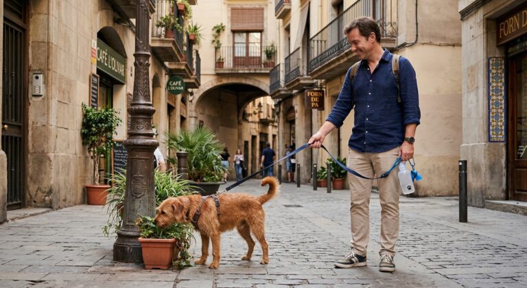 bienestar mascota club perro olfateando