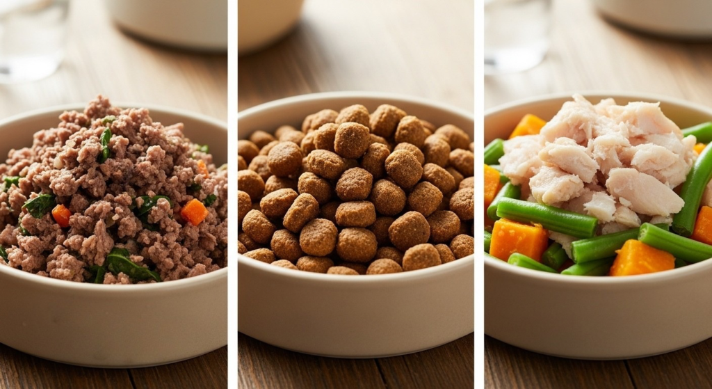 Comida húmeda, pienso y comida cocida para perros con intolerancias alimentarias.