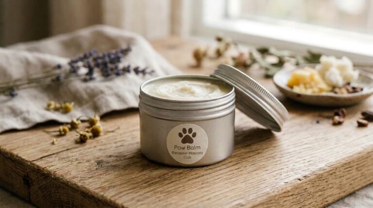 Bálsamo natural para almohadillas de perro.