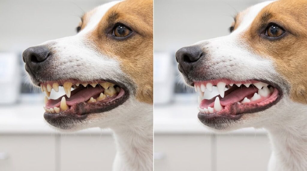 bienestar mascota club dientes con sarro y dientes sin sarro